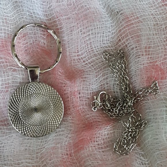 Bride of Frankenstein Cabochon Key Ring Handcrafted With Necklace Chain Goth - Picture 6 of 8